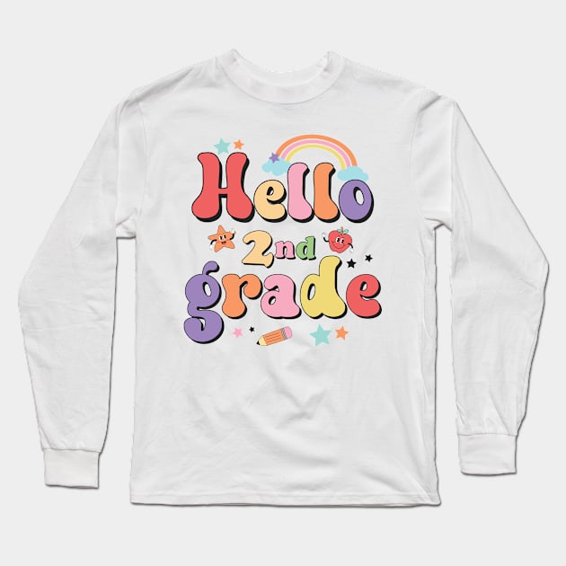 Hello Second Grade Team 2nd Grade Back to School Teacher Kids Long Sleeve T-Shirt by Charaf Eddine